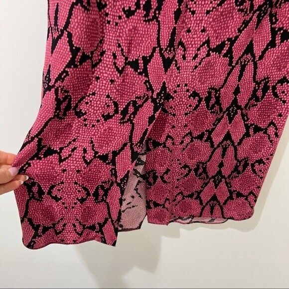 BA&SH Snake skin print front ruched midi skirt Sz M medium NWT - Picture 7 of 12